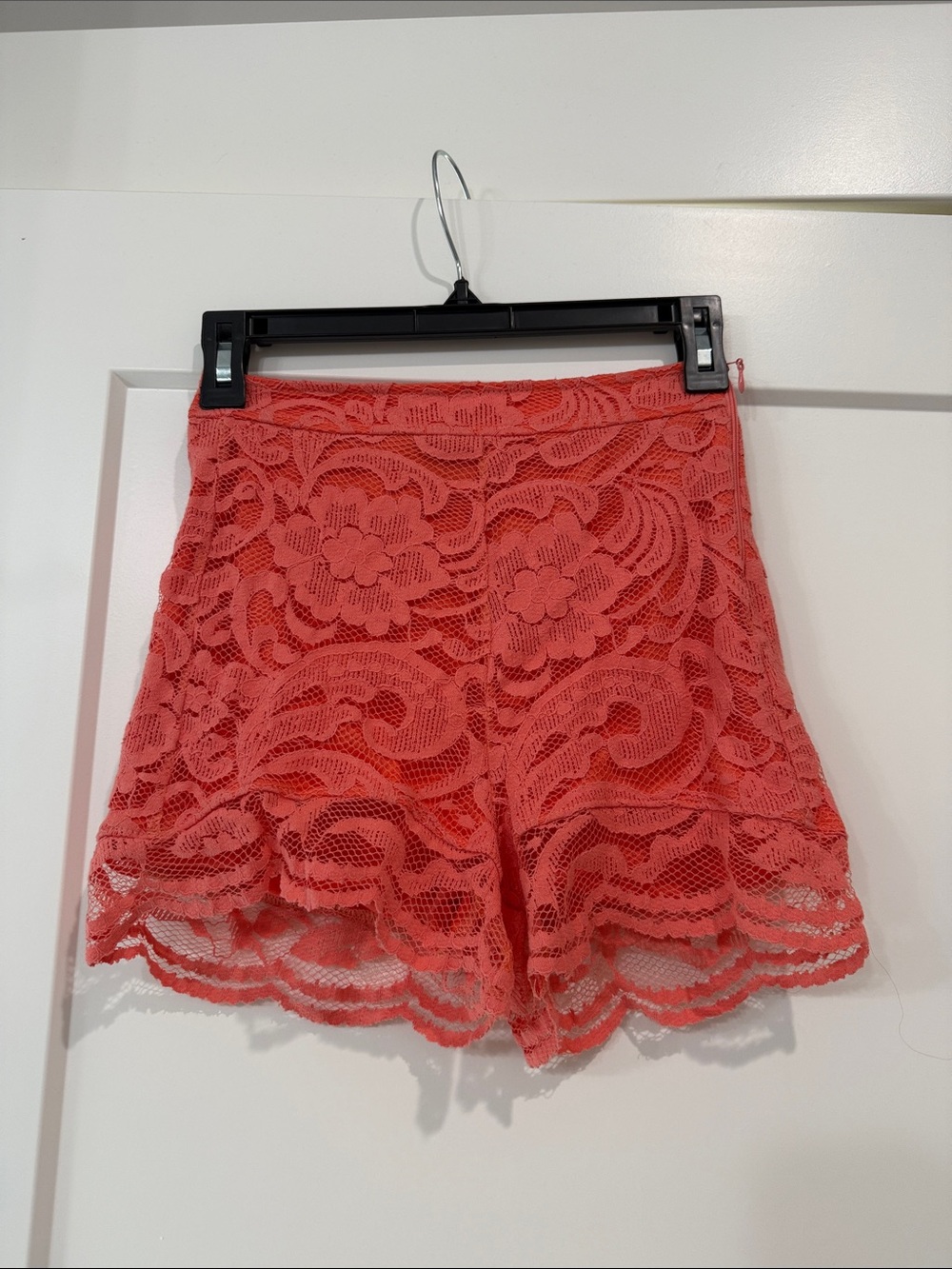Show Me Your MuMu Coral Lace High-Waist Shorts